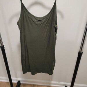 Dark Green Spaghetti‑Strap Dress